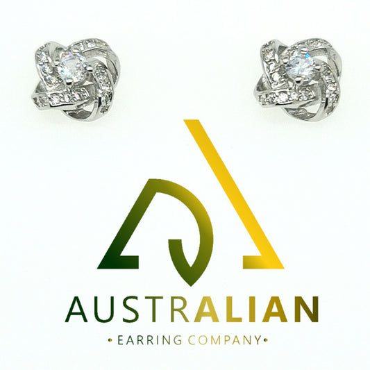 Swirl CZ Stud Earrings