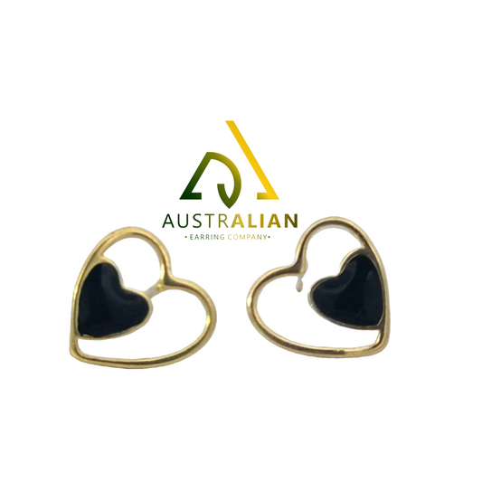 Golden Heart Stud Earrings