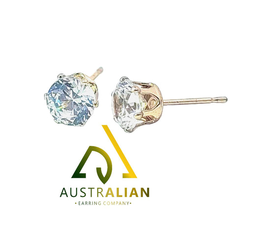 Round CZ Stud Earrings