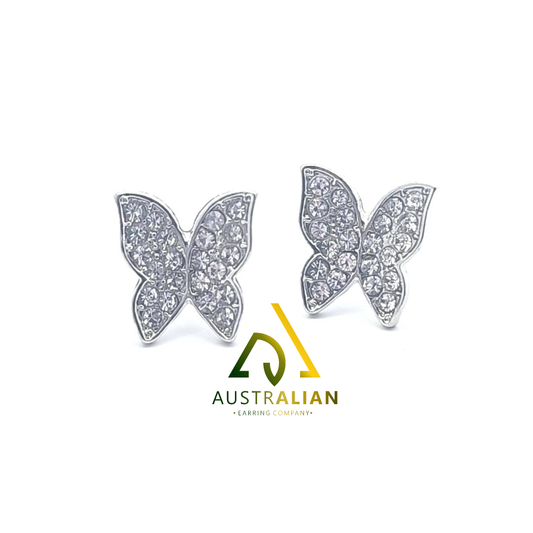 Butterfly CZ Stud Earrings